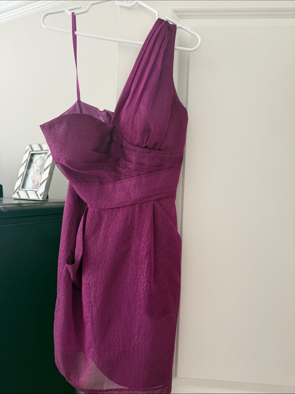 BCBGeneration One-Shoulder Magenta Cocktail Dress
